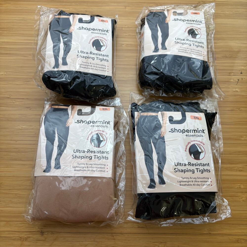 Shapermint Essentials Ultra Resistant Shaping Tights 3XL Lot 4 NWT